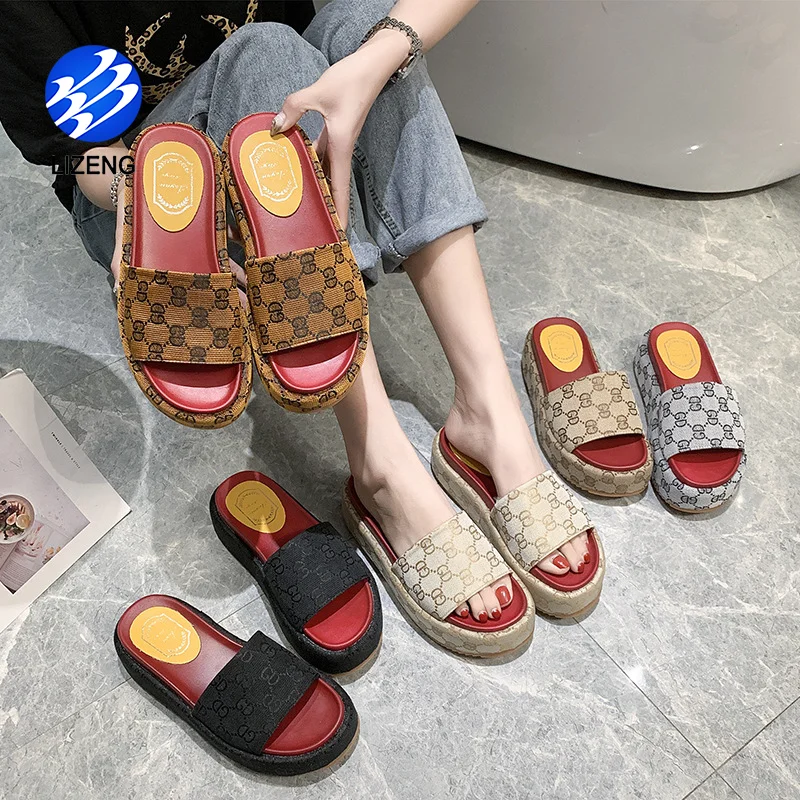 

Round Toe Cartoon Letter Pattern Peep Toe Flatform Sandals Fashion, Yellow , black , khaki , gray , ivory