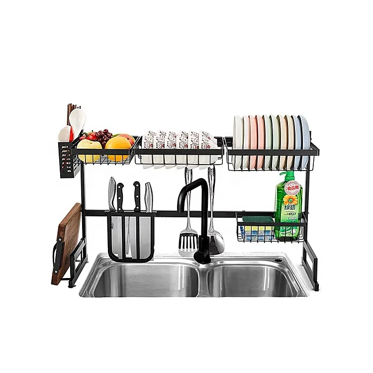 

Dish Drying Rack Over Sink Kitchen Supplies Storage Shelf Countertop Space Saver Display Stand Tableware Drainer Organizer