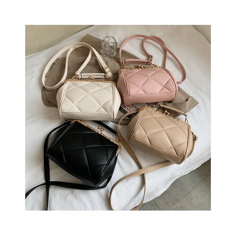 

2021 New Fashion Diamond Lattice Women Crossbody Bags Luxury Metal Lace Handbags Solid Color Female High Capacity Clutch Bolsas