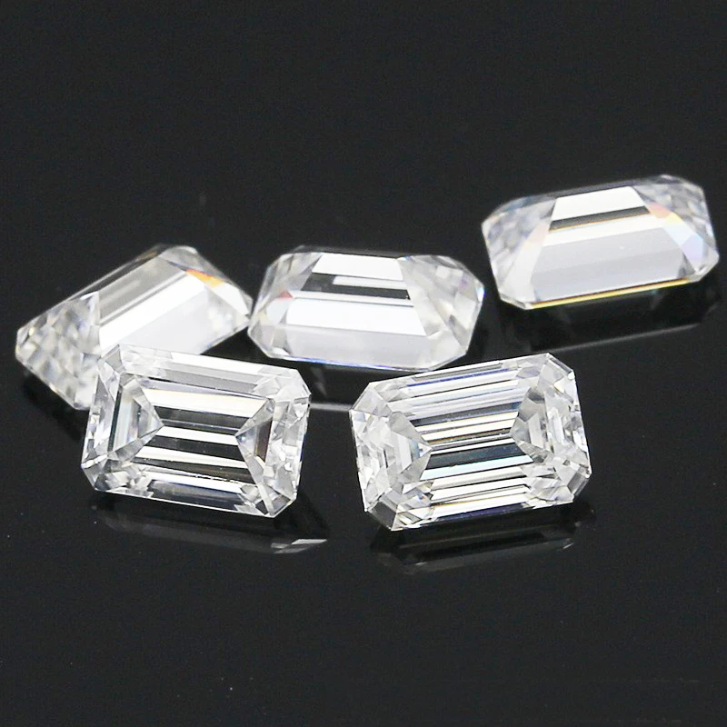Emerald Cut / Octagon 4x3mm ~ 10x8mm Synthetic Loose Gemstone Price  White D Color VVS Moissanite Diamond