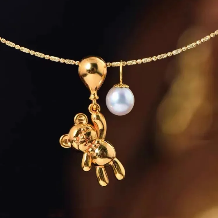 

Certified 18K Gold Balloon Bear Pendant Au750 Age-Reducing Cute Simple Gift Water Shell Wholesale
