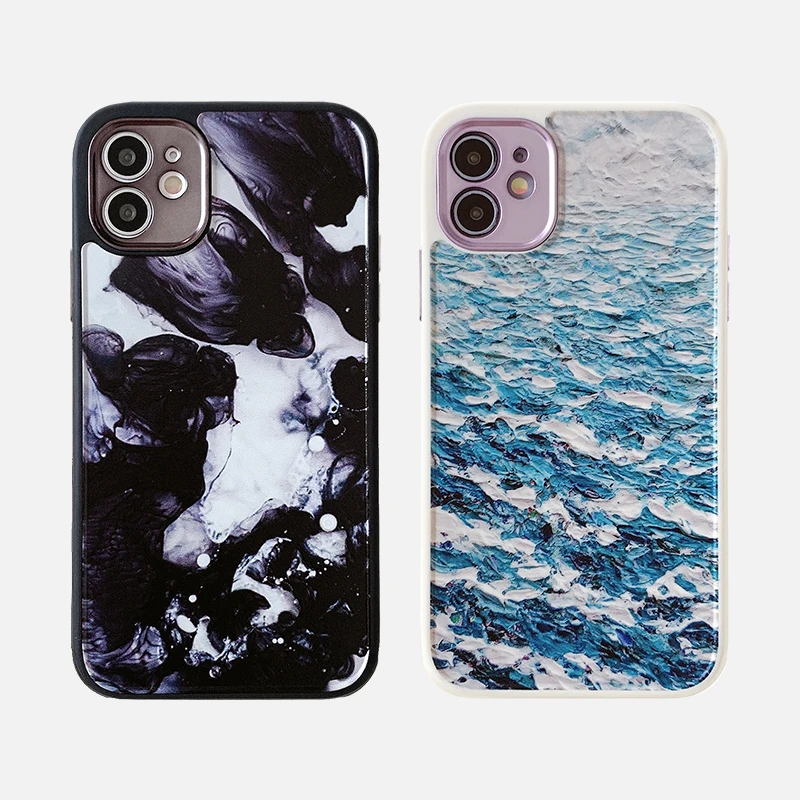 

Soft Black Tpu Rubber And Pc Non-Slip Protective Case Custom Printed Shockproof Protective Case Abstract Design Pattern