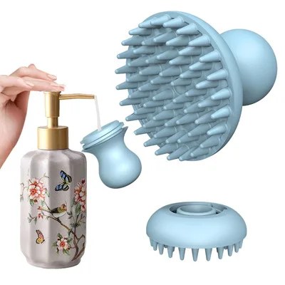 

New Silicone Pet Bathing Brush Lint Remover Amazon Bathing Artifact Silicone Scalp Massage washable Pet Grooming Hair remover, Blue