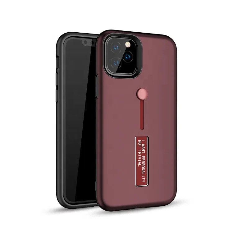 

2020 Luxury slide finger grip ring holder metal kickstand tpu pc phone case For Iphone 11 9 SE2, Multi-color, can be customized