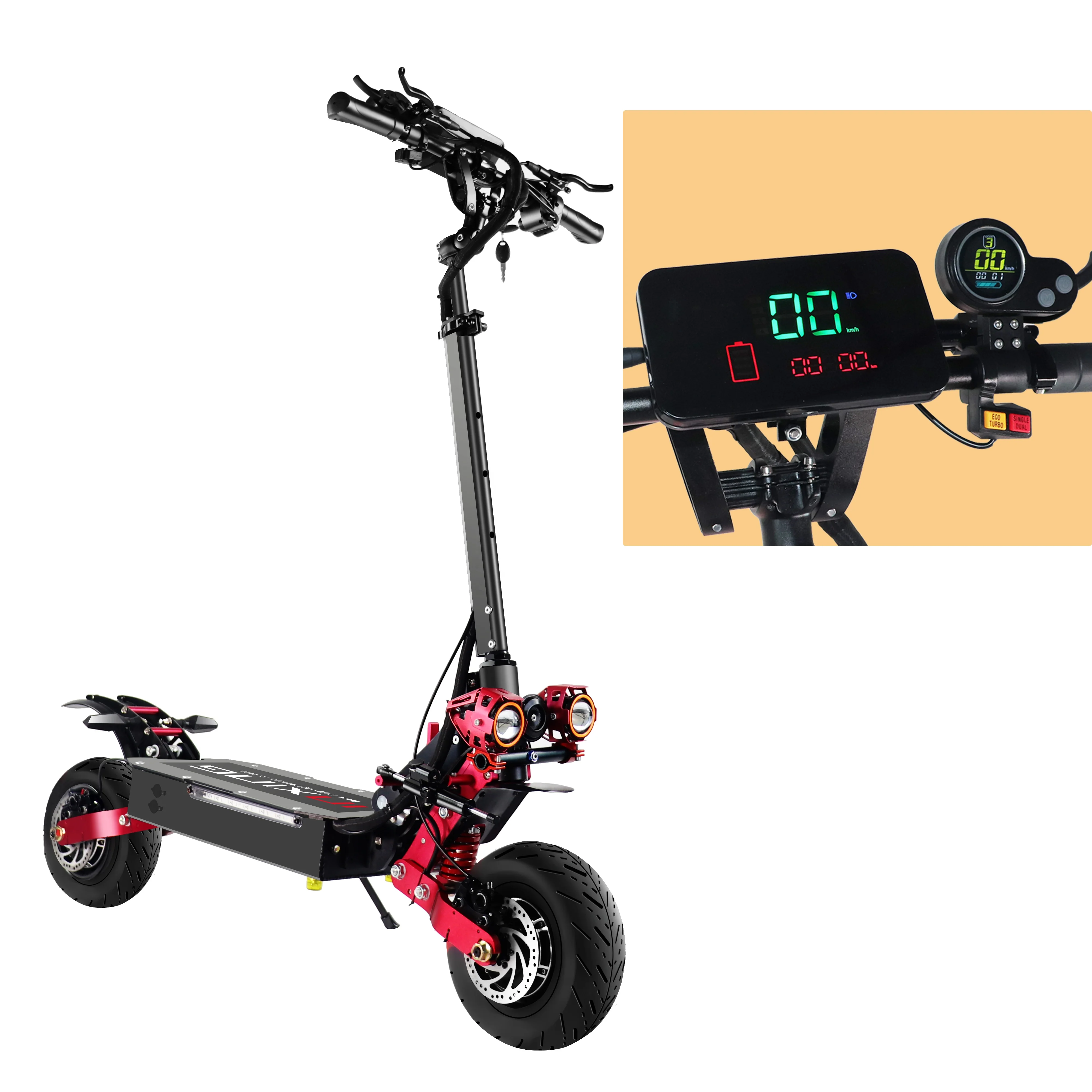 60v 3200w motorcycle lithium battery fat tire electric scooter, Black