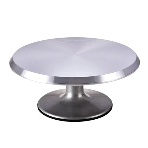 

2022 12In Aluminium Alloy Rotating Revolving Baking Supplies Cake Decorating Tools Stand Turntable with Non-Slip Rubber Bottom, Grey