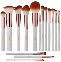 

BS-MALL 15PCS White Make Up Brush Kits Cosmetic Tools OEM available Makeup brushes set