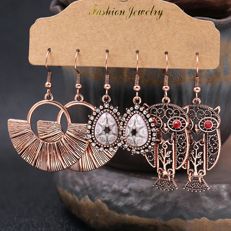 

TSE002 hot sale Boho style alloy Earrings Set For Women Girl wholesale jewelry