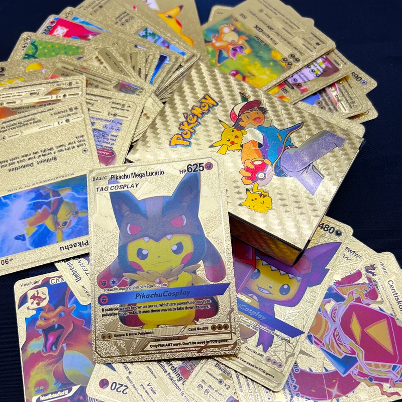 

RTS Gold Pokemon Cards 55 Pcs Pokemon Booster Box Card Pokemon Trading Cards Game