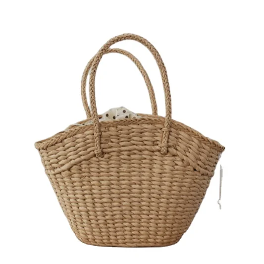 

wholesale handmade beach straw bag paper shopping bag straw basket