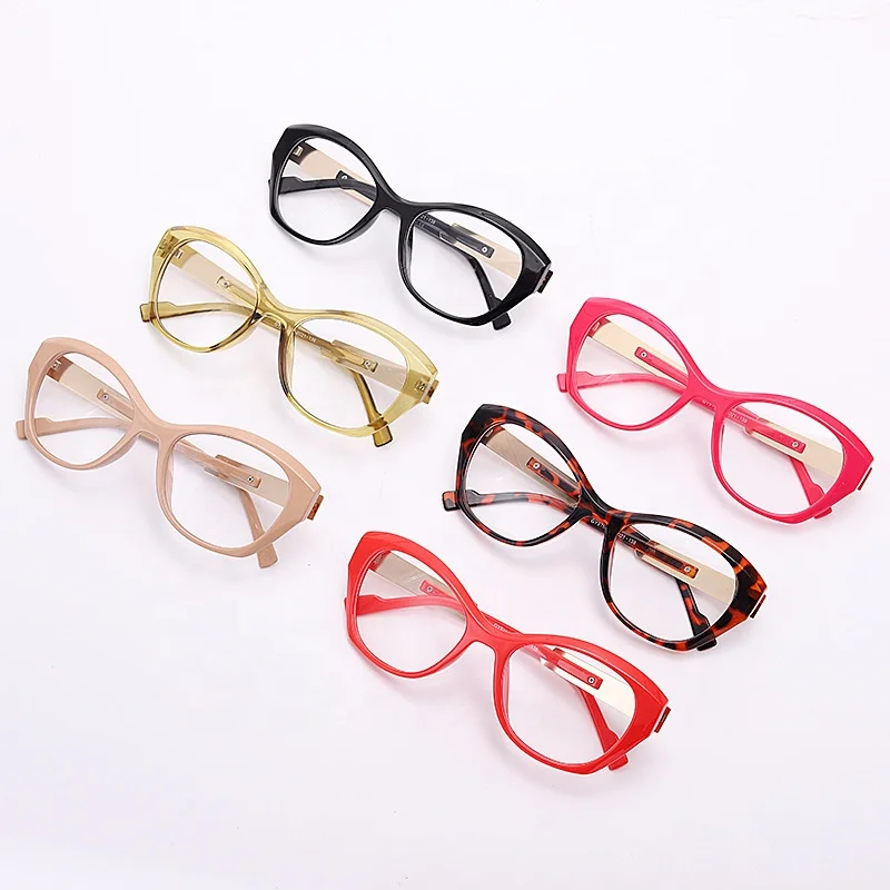 

2022 Fashionable Fancy Color Frames High Quality Unisex PC Blue Light Blocking Cat Eye Optical Frame Glasses