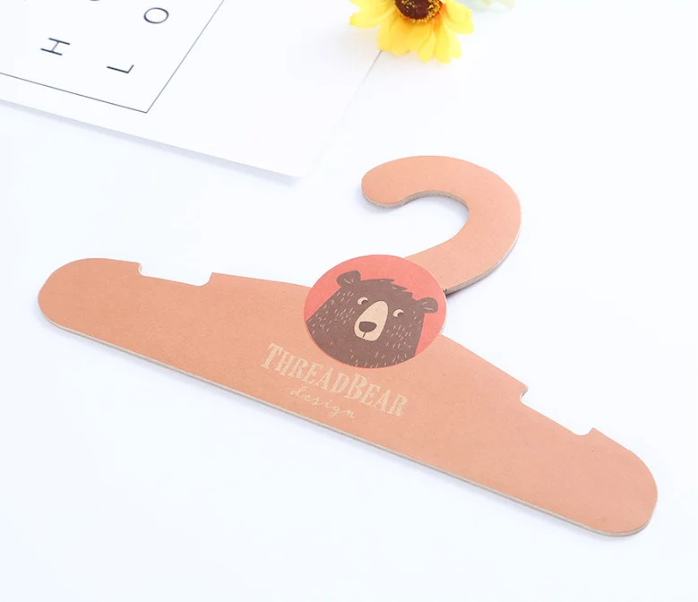 

Recycled custom printing matte eco-friendly coat cardboard orange pet dog clothes paper hanger