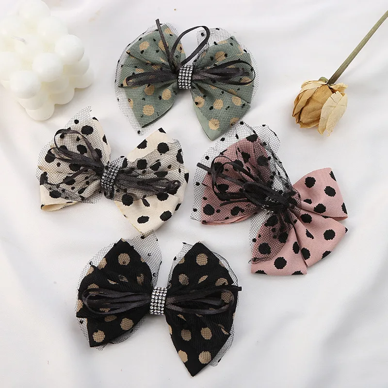 

summer new spot mesh bow decoration Hair accessories headdress shoe flower ornament decorative jewelry accessories in stock