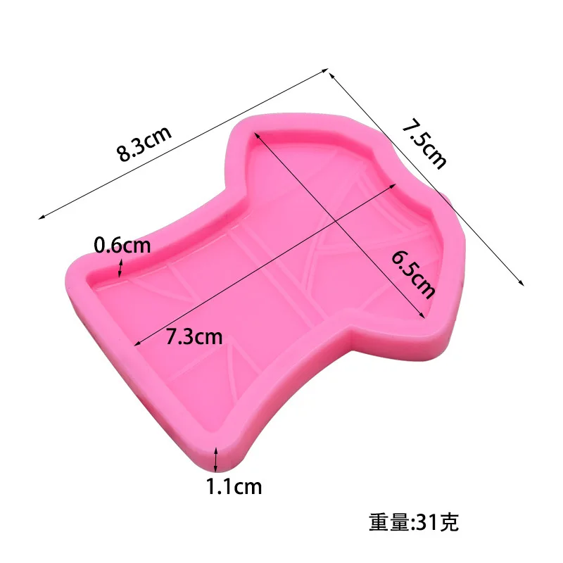 

DIY Silicone Mirror Epoxy Clothes Keychain Mould Crystal Clothes Fondant Cake Decoration Baking Silicone Mould for Baking Pastry