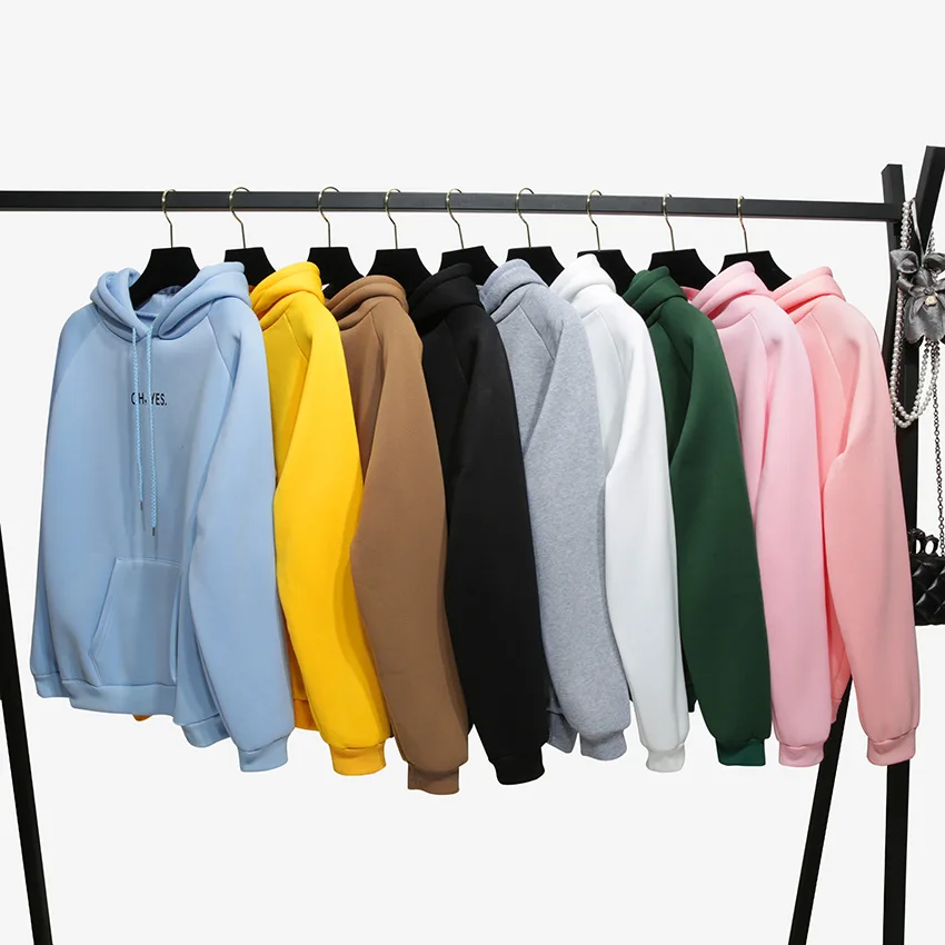 

Autumn winter models plus fleece hooded sweater high quality pullover hoodies for women, 11 colours
