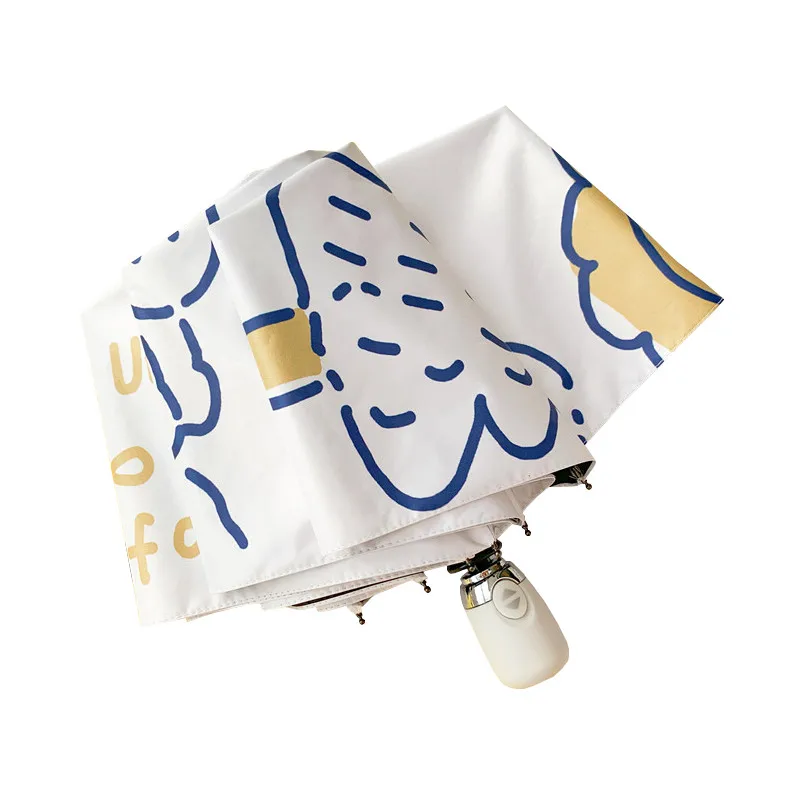

Korea ins cute salt system creative automatic sunny rain folding sunscreen umbrella, Customized color