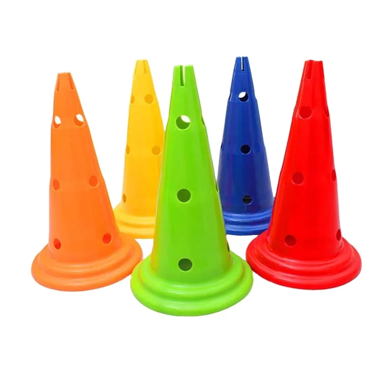 

2021 New Wholesale Customized cheap sport cones plastic training agility hurdle cone with 12 holes