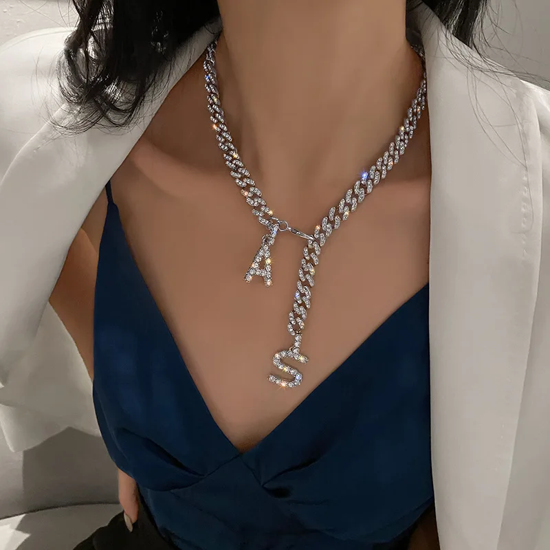 

SHIHAN Choker Cuban Link Chain Hip Hop Necklace For Women Lady Fashion Jewelry