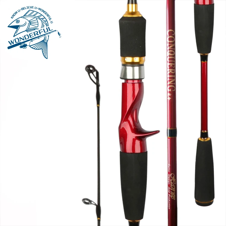 

Factory In Stock Wholesale 2 Sections 1.8m 2.1m 2.4m Hard Carbon Lure Casting Spinning Freshwater Fishing Rod, 1colors