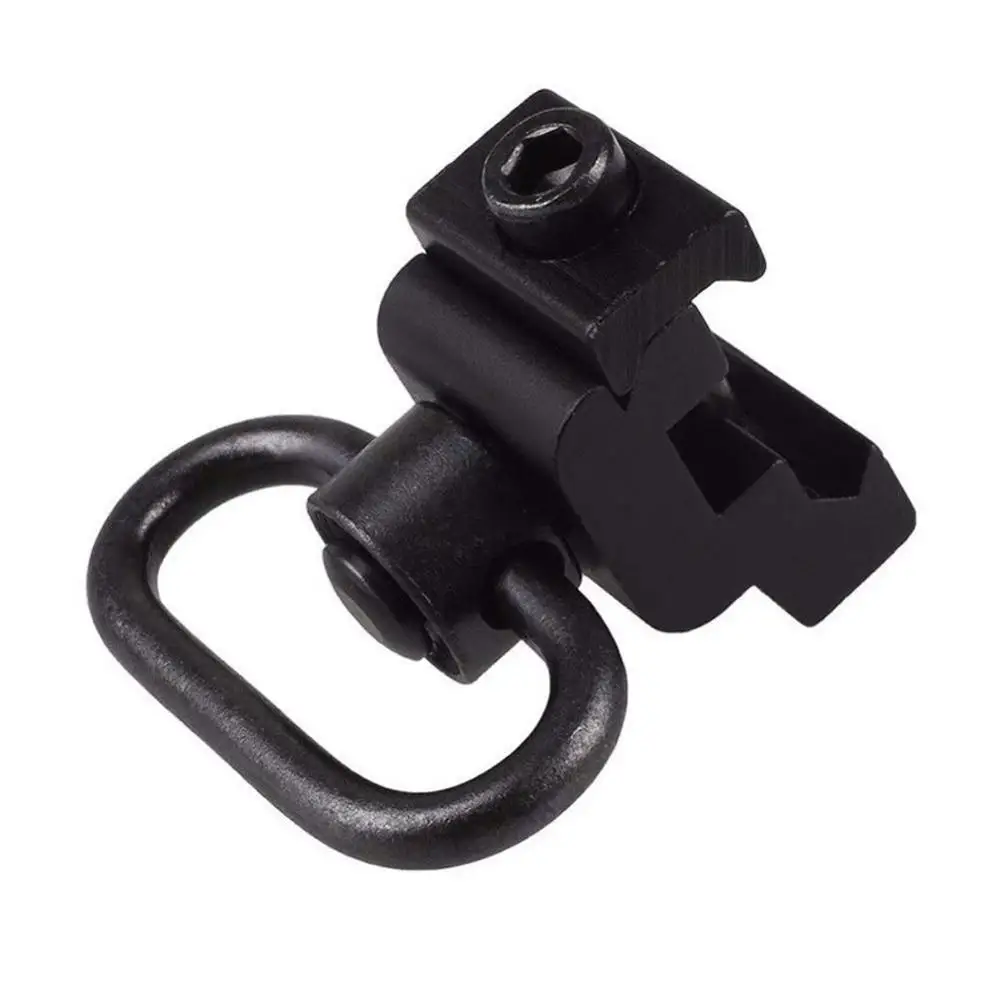 

20mm Connecting Sling Ring Heavy Duty Quick Release Detach Push Button Sling Adapter Set Rail Mount Base, Black matte