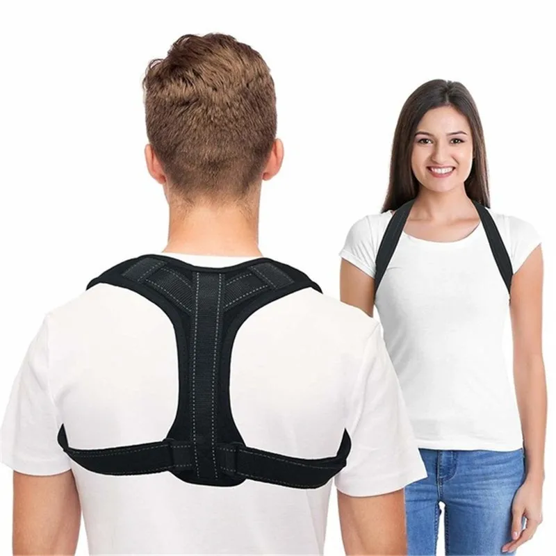 

Hot selling Adjustable spine shoulder upper back support brace for back correction, Black