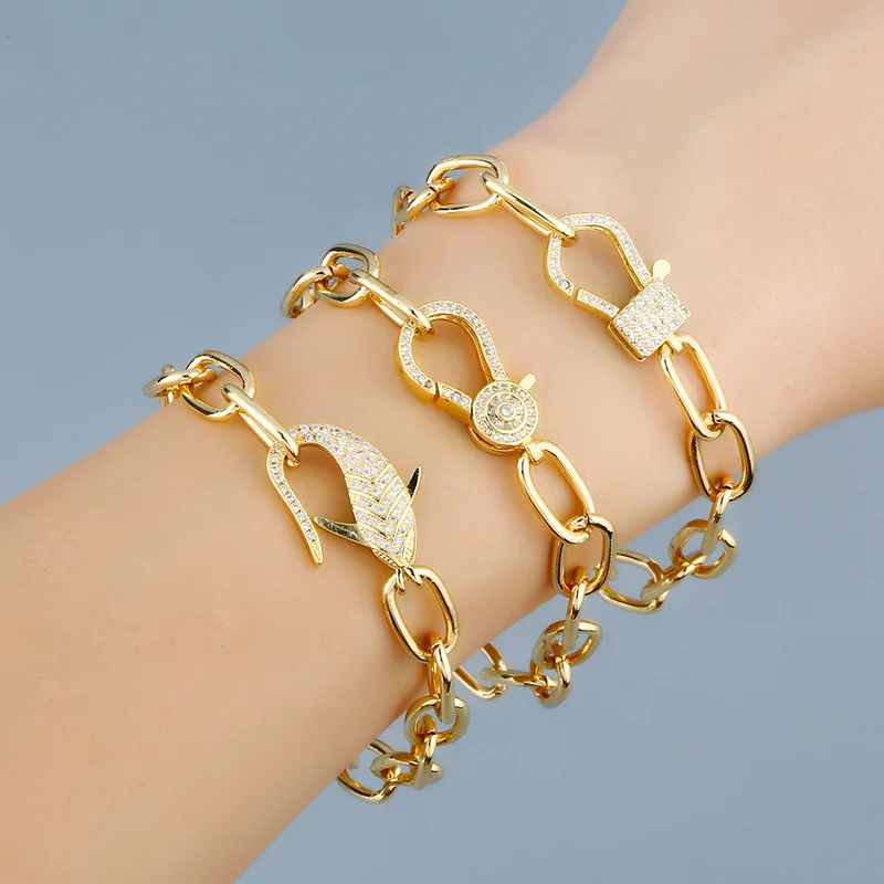 

HongTong New Product Bracelet Female Hip-hop Style Jewelry Diamond Studded Cuban Chain Bracelet, Picture