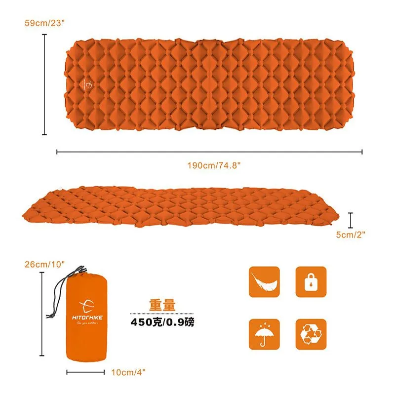 
Ultralight Air Sleeping Pad Inflatable Camping Mat for Backpacking, Traveling and Hiking Air Cell Design for Better Stability 