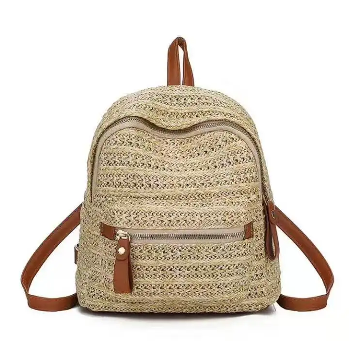 

Cappuccino Newest Design Fashion Straw Bag Straw Backpack For Girls Buy Fashion Girls Travel Backpack