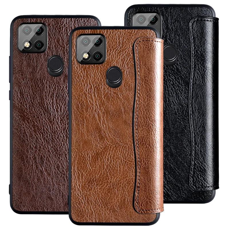 

Luxury skin & Hard PC & Soft TPU Flip case cover for Xiaomi Redmi 9C