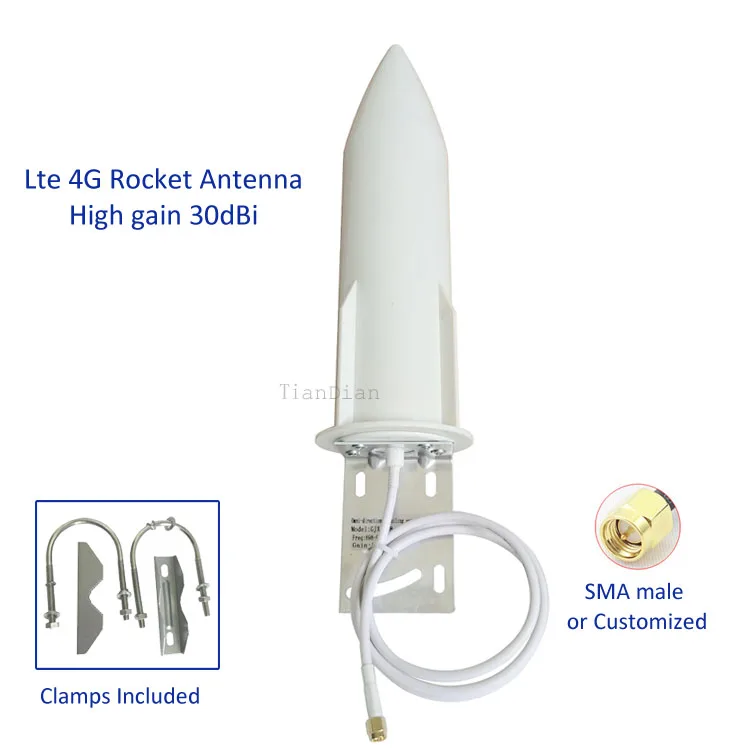 High Gain 30dBi Waterproof Omni Directional 4G LTE Antenna - SMA Male ...