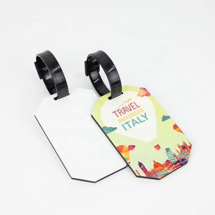

OEM ODM Blank Sublimation MDF Wooden Travel Luggage Tag, Customized color