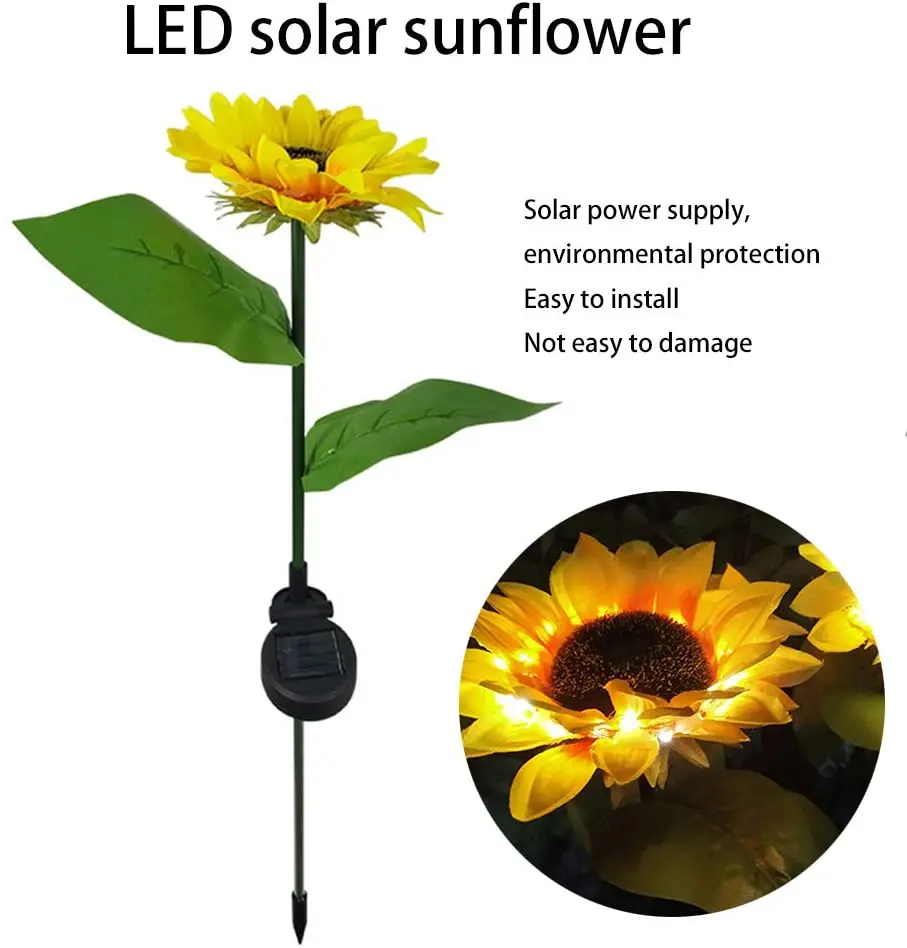 Waterproof New Led Solar Sunflower Light Outdoor For Garden Terrace ...