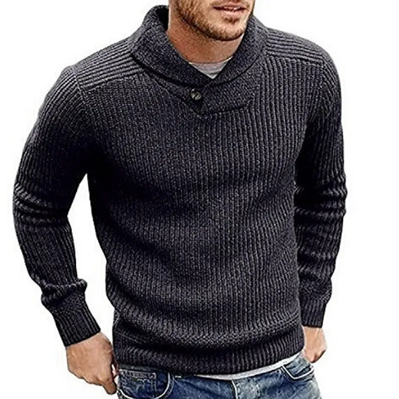 

OEM/ ODM Customized V-Neck Long Sleeve Men Pullover Sweater, Grey, black