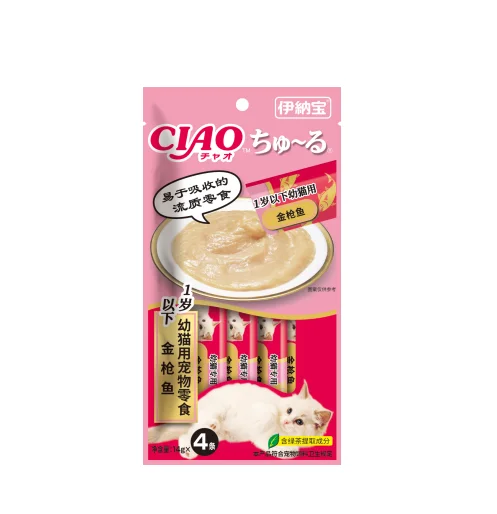 

ciao Pet treats for Kittens cat fluid stick 14g*4bars prevention of hair ball and Nutrition supplement