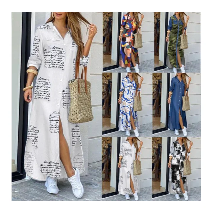 

Hot selling new fashion sexy shirtdress women's dress