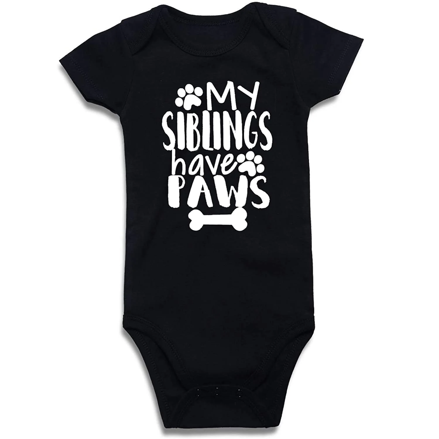 

High Quality Newborn Baby Cotton Clothes My Siblings Have Paws Solid Color 2020 Baby Summer Clothes, Black,white,grey,red,navy