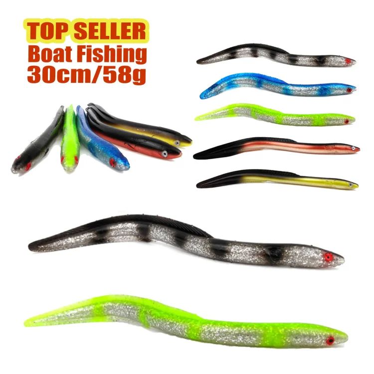 

TOPLURE 30cm 58g Live Soft Bait Eel Fishing Lure Sea water and Fresh water Bass and Pike Bait Artificial Lure