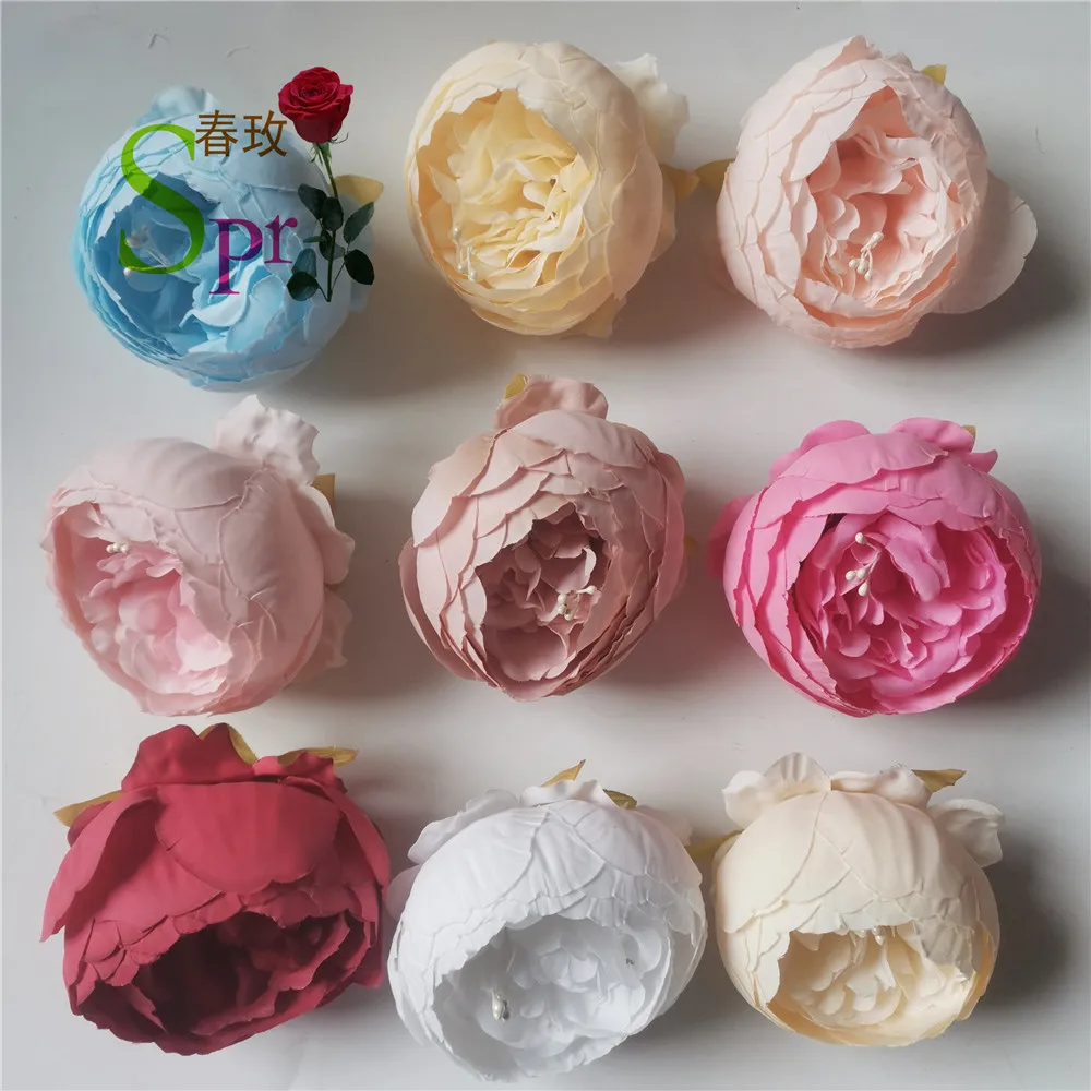 

SPR 100pcs/lot hot sale flannelette fabric flowers heads Bulk Silk Rose Bud Artificial Flower for Wedding Party Home decora, White mix red
