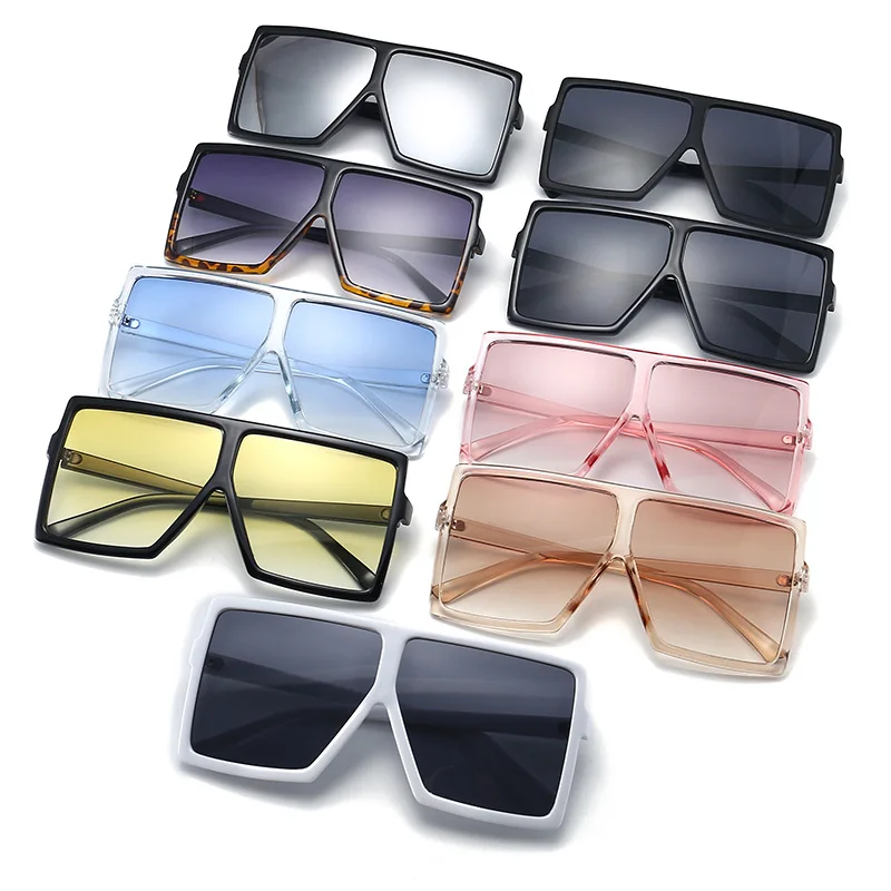 

Custom Retro Vintage Square Oversized Glasses Fashion Sunglasses Big Shades Eyewear