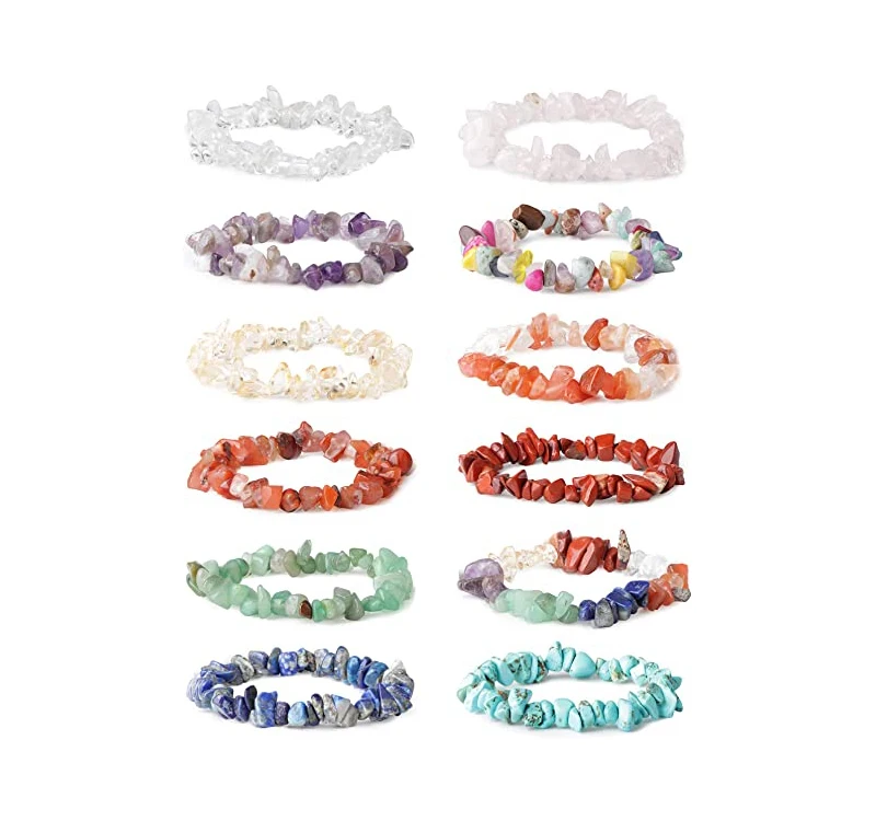 

New Arrival Gemstone Chakra Crystal  Bracelets Gravel Bracelet Healing Stones Natural Bracelet 2021 Women