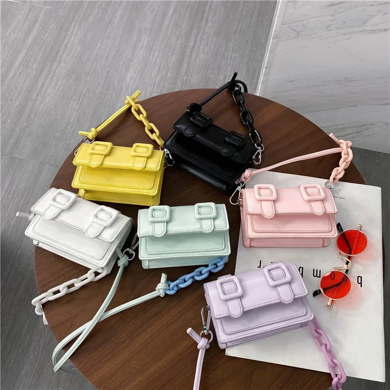 

Top Sale Wholesale Custom Candy Color Vintage Chain Small Messenger Mini Women Handbag Leather Women, Women handbags