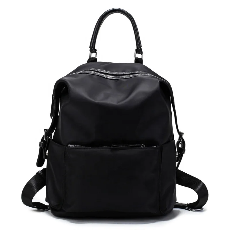 

In stock solid color large capacity casual waterproof new design nylon backpack, 2colors