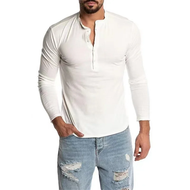 

street wear men fashion t-shirt 2022 100% cotton long sleeve men t-shirt high quality casual men clothing, Black,white