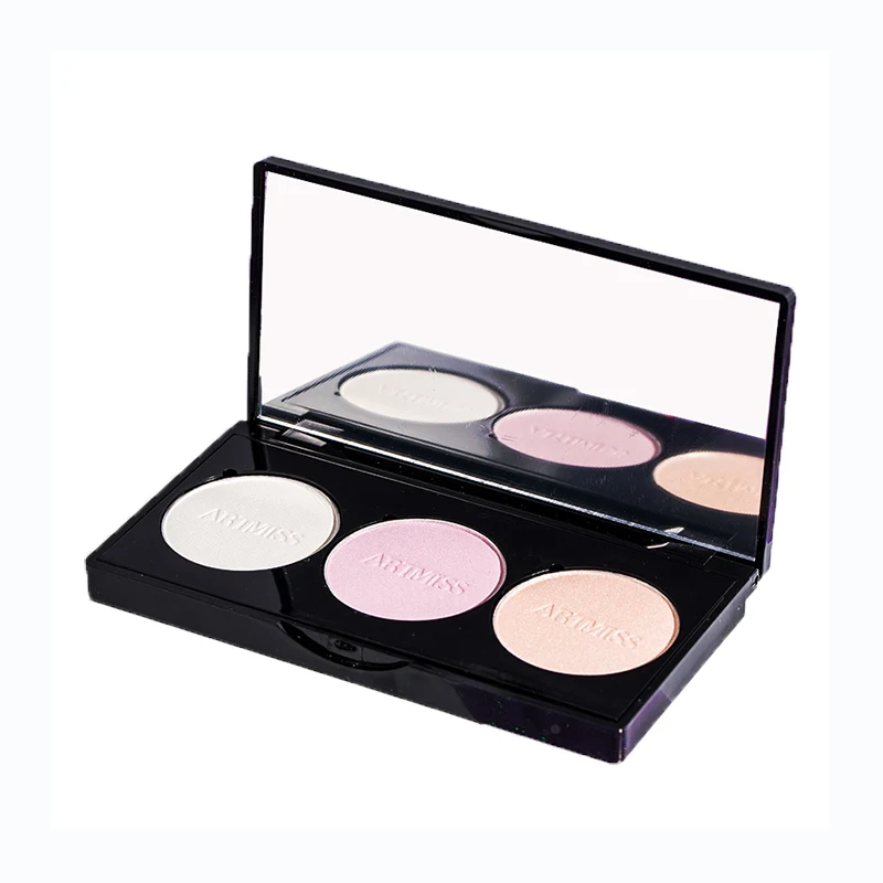 

Makeup Manufacturer High Quality Mica Power Highlighter Palette Shimmer Natural Highlighter, 3 colors