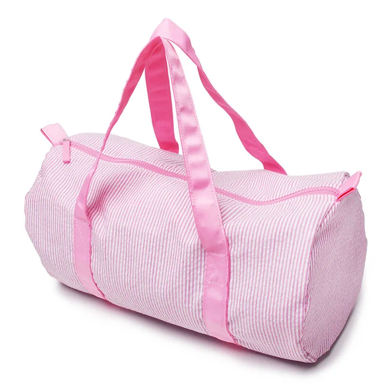 

New arrival lovely cute light weight seersucker bag seersucker duffle bag for sale