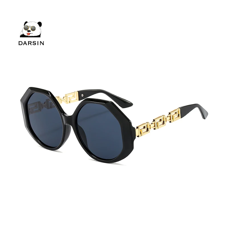 

DARSIN Eyewear Fashion Octagonal Vintage Metal Temple Sun Glasses Designer Branded Women Shades Sunglasses 2021 River, 7 colors for choose