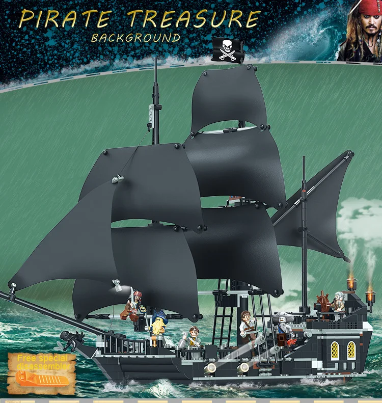 Pirates of the Caribbean Building Blocks Toy Legoing The Black Pearl Ship 875pcs 