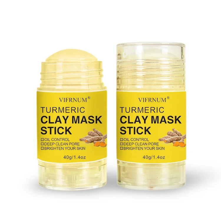 

low MOQ pore cleansing vitamin c clay mask 40g customized logo turmeric clay mask stick