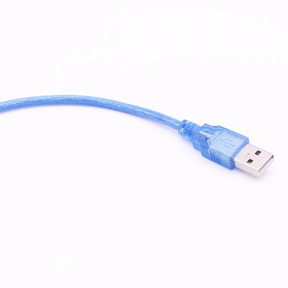 Computer Cables 30cm 50cm 3m USB Extension Cable Copper Male to Female USB Extend Adapter Dual Shielding Transparent Blue Anti-Interference Cable Length: Blue, Color: 300cm 