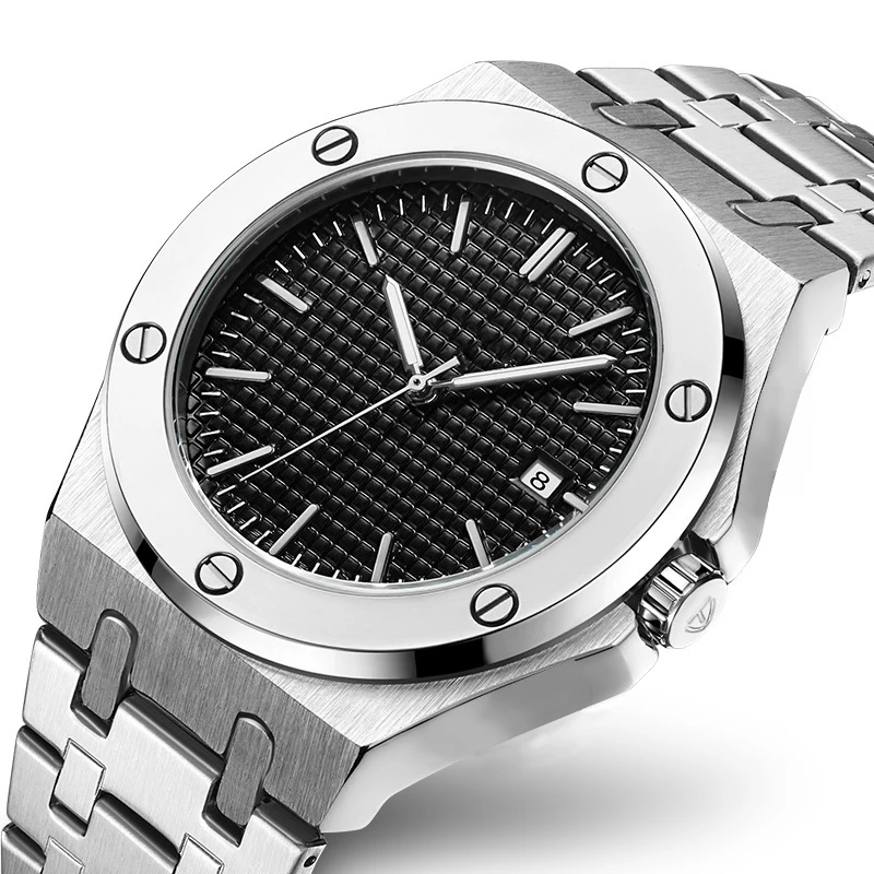 Automatic Watches Men Steel Brushed Stainless Steel Both Chronograph and Orindary Models Luxury Wrist Watch relogio